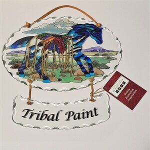 The Trail of Painted Ponies  "Tribal Paint" Hand-Painted Glass Suncatcher 2010